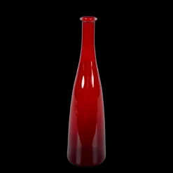 New Pamono Mid-Century Modern Smoked Ruby Red Blown Murano Glass Bottle, Italy, 1970s