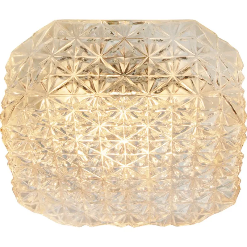 Pamono Mid-Century Modern Square Clear Glass Flush Mount> Ceiling Lights