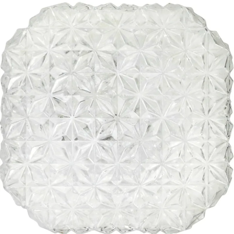 Pamono Mid-Century Modern Square Clear Glass Flush Mount> Ceiling Lights