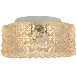 Pamono Mid-Century Modern Square Clear Glass Flush Mount><noscript><img width=