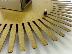 Pamono Mid-Century Modern Sunburst Wall Clock in Brass from Meister Anker, 1960s><noscript><img width=