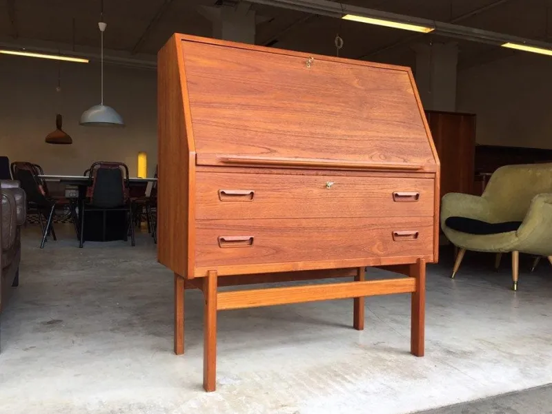 Outlet Pamono Mid-Century Modern Swedish Teak Secretary Writing Desk by Arne Wahl Iversen