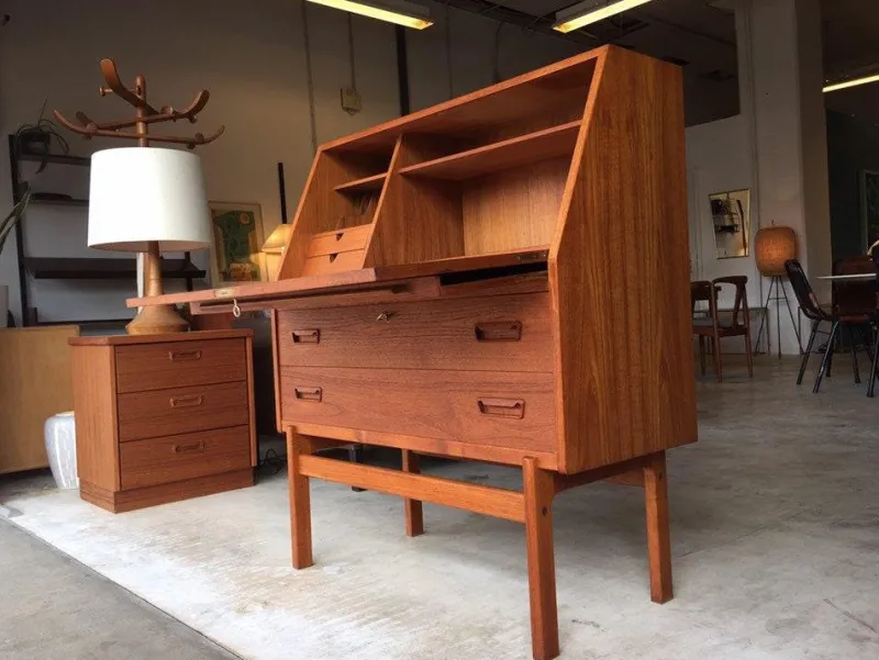 Outlet Pamono Mid-Century Modern Swedish Teak Secretary Writing Desk by Arne Wahl Iversen