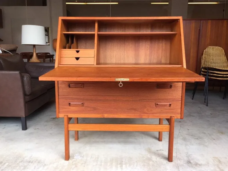 Outlet Pamono Mid-Century Modern Swedish Teak Secretary Writing Desk by Arne Wahl Iversen
