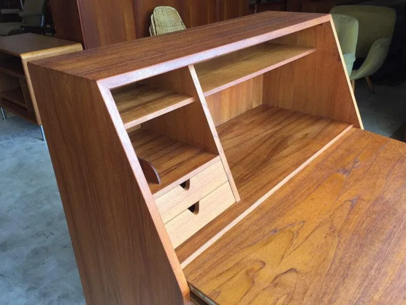 Outlet Pamono Mid-Century Modern Swedish Teak Secretary Writing Desk by Arne Wahl Iversen