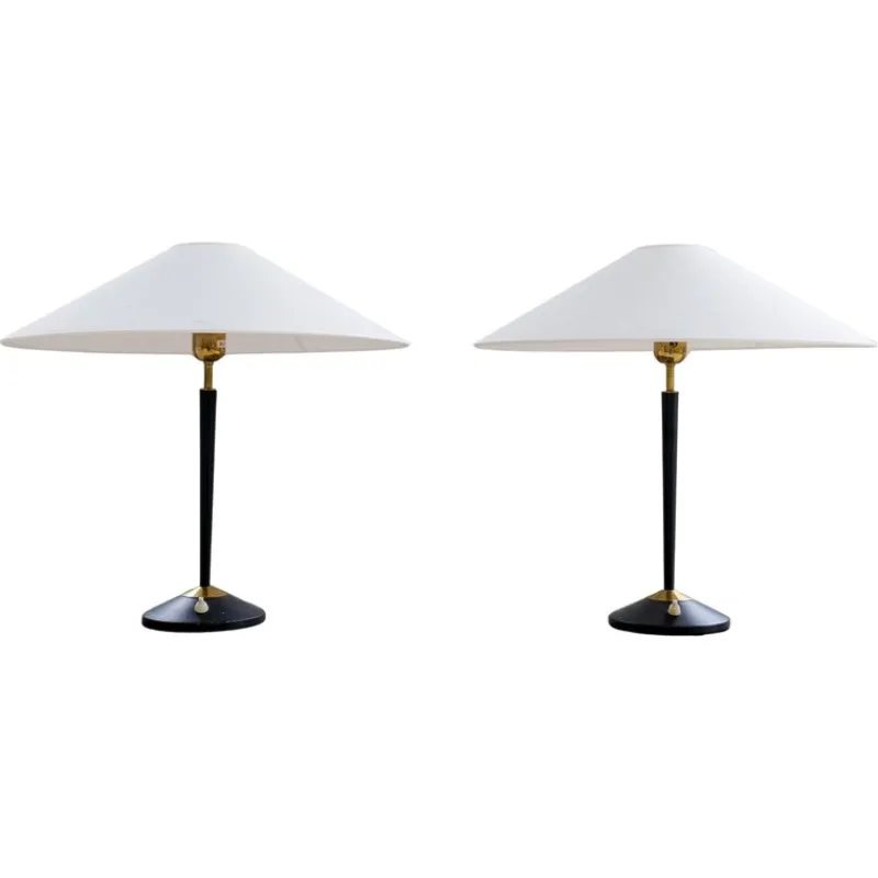 Online Pamono Mid-Century Modern Table Lamps in Brass and Cast Iron from Asea, 1950s, Set of 2