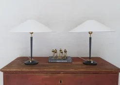 Online Pamono Mid-Century Modern Table Lamps in Brass and Cast Iron from Asea, 1950s, Set of 2