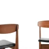 Pamono Mid-Century Modern Teak and Leatherette Dining Chairs, 1960s, Set of 4