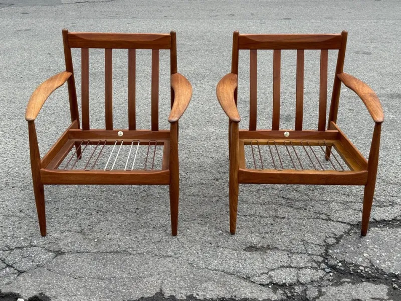 Hot Pamono Mid-Century Modern Teak Lounge Chairs attributed to Grete Jalk for France & Søn / France & Daverkosen, Denmark, 1960s, Set of 2
