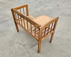 Pamono Mid-Century Modern Telephone Bench with Danish Paper Cord Seat, Former Yugoslavia, 1960s><noscript><img width=