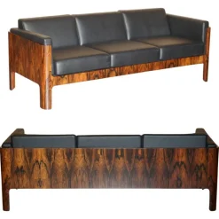 Pamono Mid-Century Modern Three-Seater Sofa in Hardwood, 1966