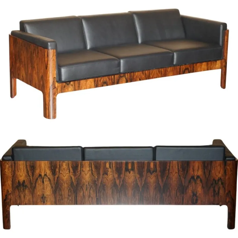 Pamono Mid-Century Modern Three-Seater Sofa in Hardwood, 1966