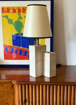 Pamono Mid-Century Modern Travertine Sculptural Table Lamp, Italy, 1960s> Table Lamps