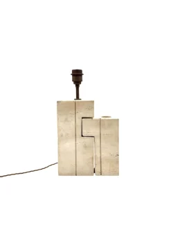 Pamono Mid-Century Modern Travertine Sculptural Table Lamp, Italy, 1960s><noscript><img width=