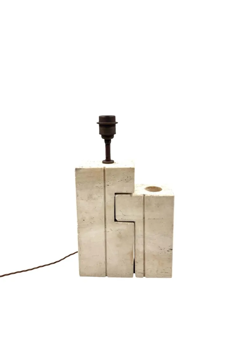 Pamono Mid-Century Modern Travertine Sculptural Table Lamp, Italy, 1960s> Table Lamps