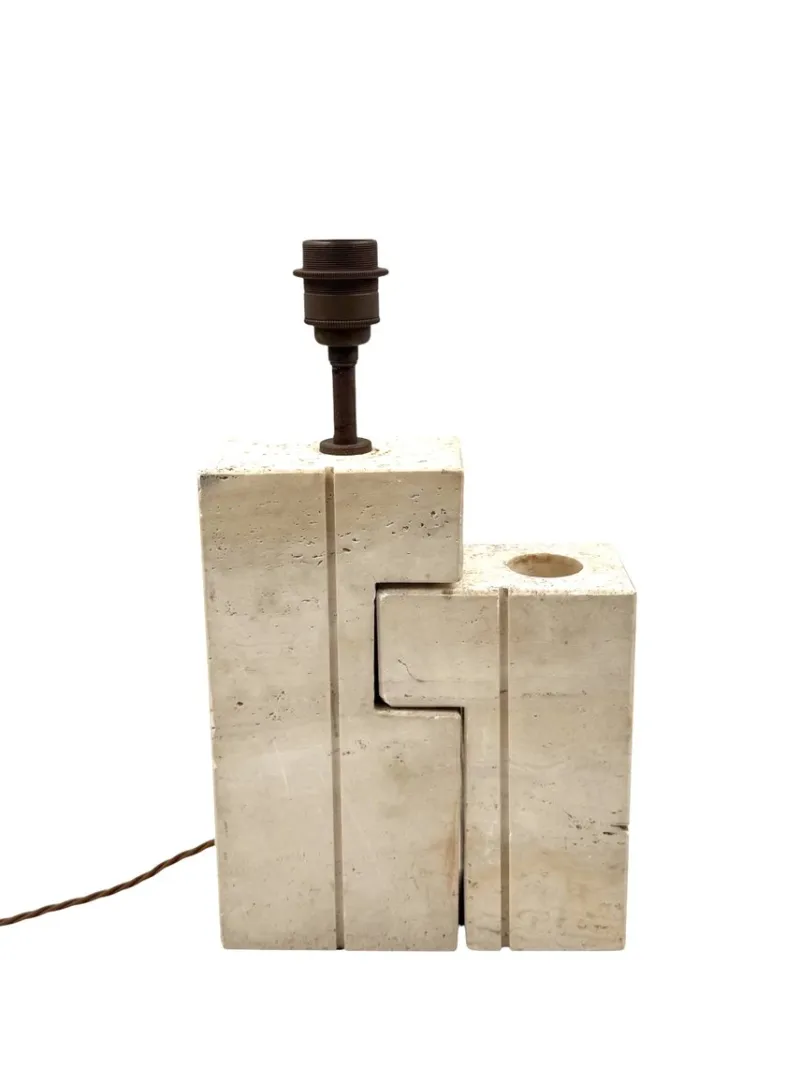 Pamono Mid-Century Modern Travertine Sculptural Table Lamp, Italy, 1960s> Table Lamps