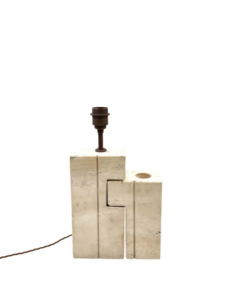 Pamono Mid-Century Modern Travertine Sculptural Table Lamp, Italy, 1960s> Table Lamps