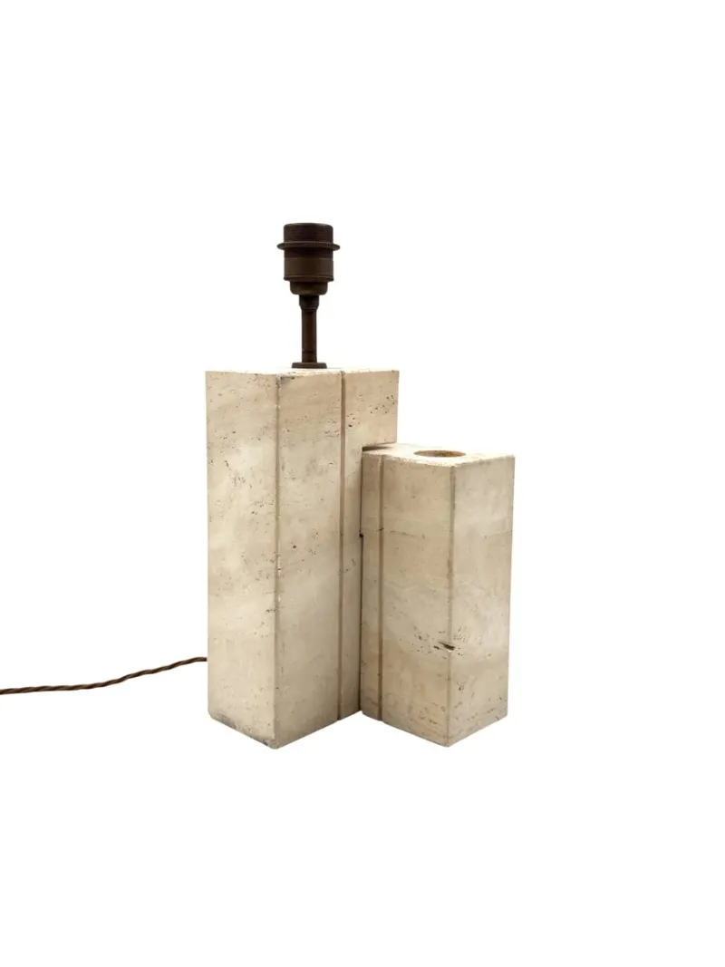 Pamono Mid-Century Modern Travertine Sculptural Table Lamp, Italy, 1960s> Table Lamps
