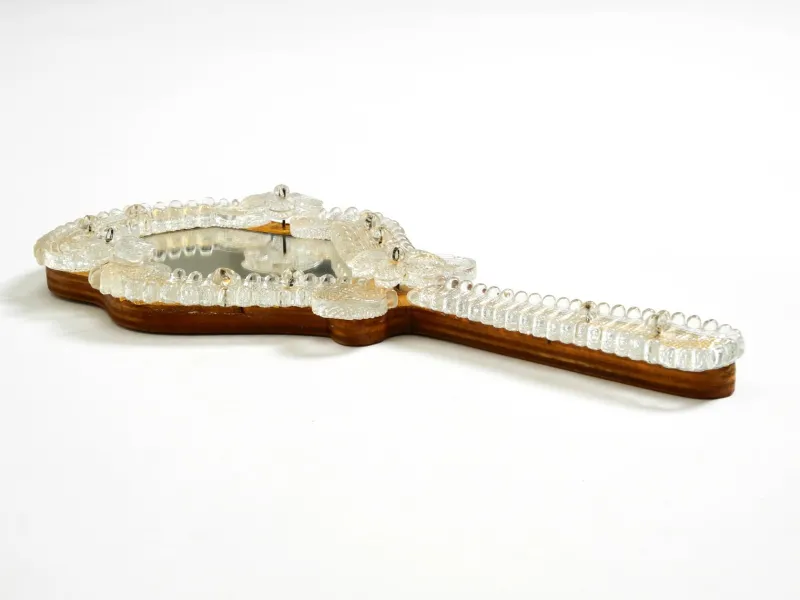 Online Pamono Mid-Century Modern Venetian Hand Mirror with Murano Glass Rosettes, 1950s
