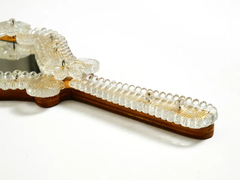 Online Pamono Mid-Century Modern Venetian Hand Mirror with Murano Glass Rosettes, 1950s