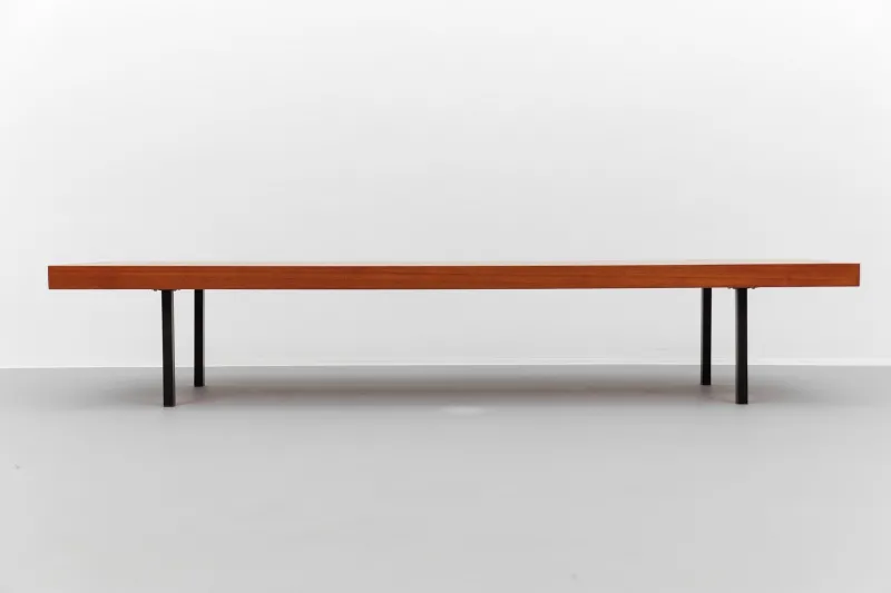 Outlet Pamono Mid-Century Modern Walnut Bench with Metal Feet, 1960s