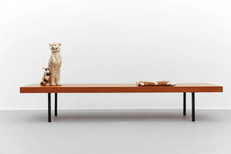 Outlet Pamono Mid-Century Modern Walnut Bench with Metal Feet, 1960s