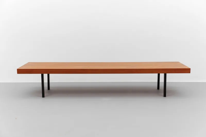 Outlet Pamono Mid-Century Modern Walnut Bench with Metal Feet, 1960s