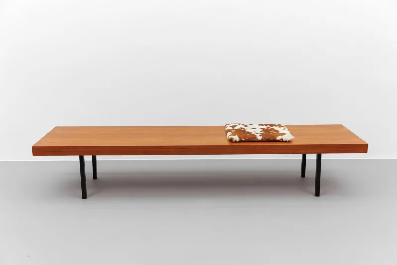 Outlet Pamono Mid-Century Modern Walnut Bench with Metal Feet, 1960s