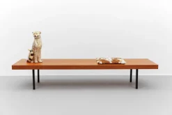 Outlet Pamono Mid-Century Modern Walnut Bench with Metal Feet, 1960s