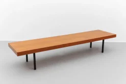 Outlet Pamono Mid-Century Modern Walnut Bench with Metal Feet, 1960s