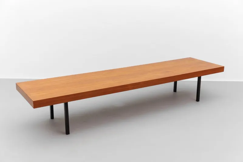 Outlet Pamono Mid-Century Modern Walnut Bench with Metal Feet, 1960s
