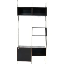Hot Pamono Mid-Century Modern Wood and Brass Bookcase attributed to Jules Wabbes, 1960s