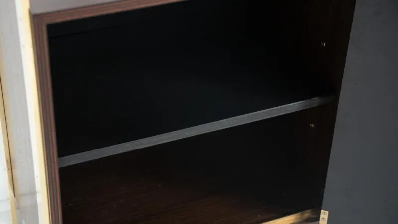 Hot Pamono Mid-Century Modern Wood and Brass Bookcase attributed to Jules Wabbes, 1960s