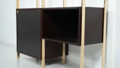Hot Pamono Mid-Century Modern Wood and Brass Bookcase attributed to Jules Wabbes, 1960s