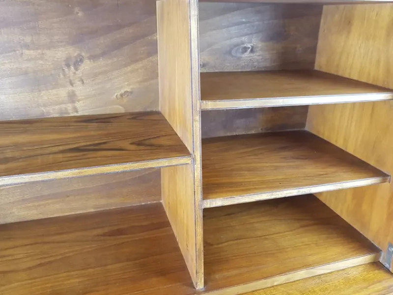 New Pamono Mid-Century Modern Wooden Drop Off Wall Secretary attributed to Marcel Gascoin, 1950s