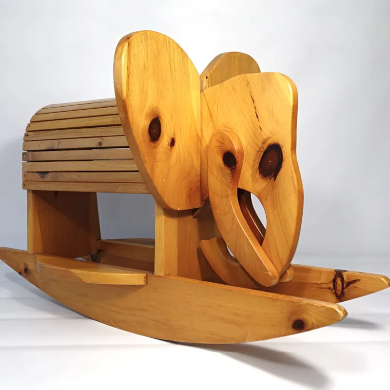 Pamono Mid-Century Modern Wooden Rocking Elephant