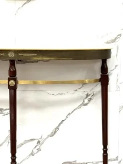 Pamono Mid-Century Modernist Console Table with Mirror in Brass, 1950s, Set of 2
