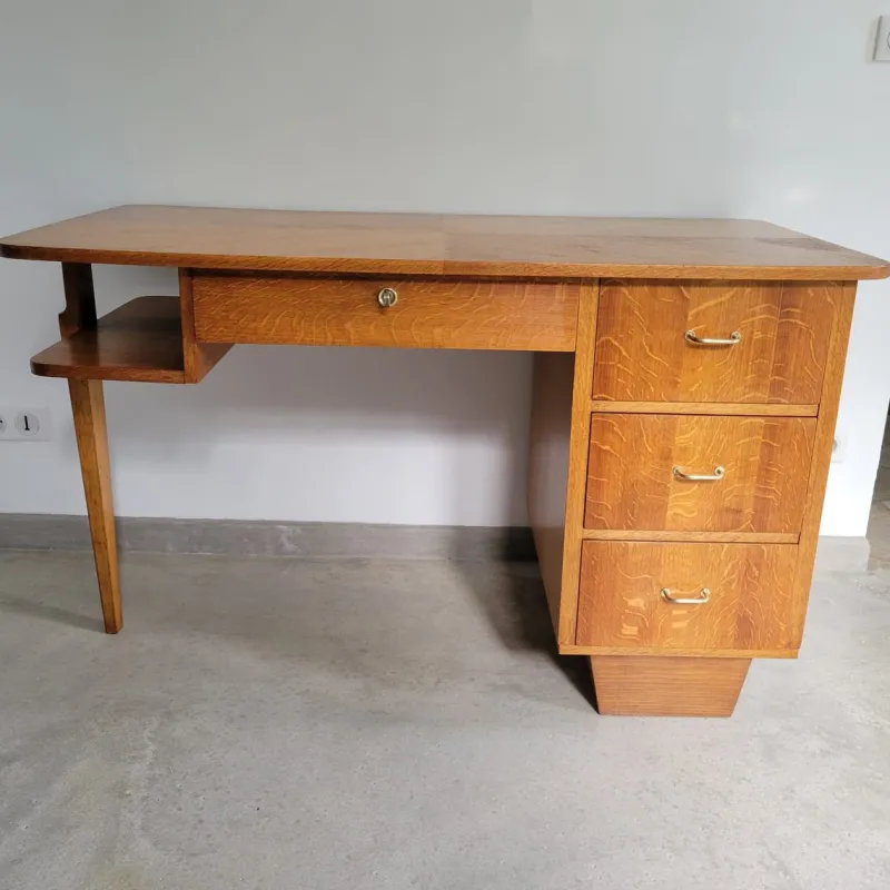 Pamono Mid-Century Modernist Desk in Golden Oak, Scandinavia, 1950s> Desks