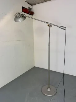 Pamono Mid-Century Modernist French Industrial Steel Floor Lamp from Ferdinand Solère, 1950s> Floor Lamps