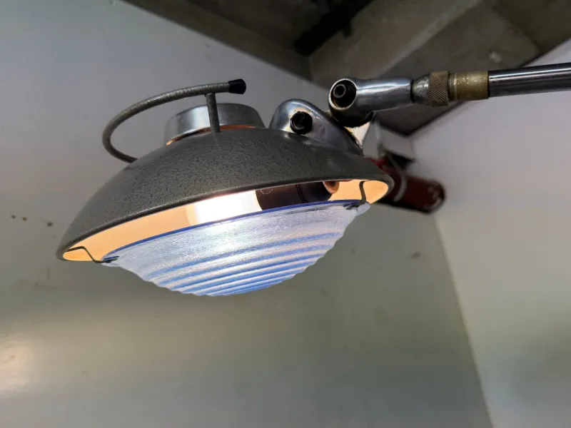 Pamono Mid-Century Modernist French Industrial Steel Floor Lamp from Ferdinand Solère, 1950s> Floor Lamps