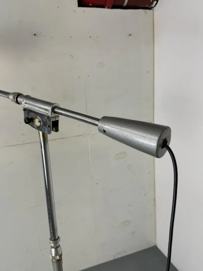 Pamono Mid-Century Modernist French Industrial Steel Floor Lamp from Ferdinand Solère, 1950s> Floor Lamps