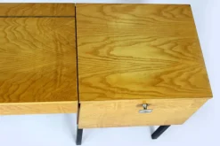 Pamono Mid-Century Modular Ash Desk with Mirror from Up Zavody, Czechoslovakia, 1970s><noscript><img width=