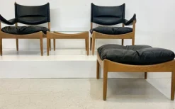 Online Pamono Mid-Century Modus Armchair, Table & Stool in Oak by Kristian Solmer Vedel for Soren Willadsen, Denmark, 1960s, Set of 4