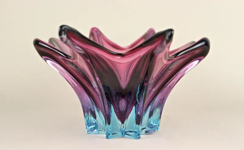 Hot Pamono Mid-Century Murano Glass Bowl in Purple-Blue Tones, Italy, 1960s
