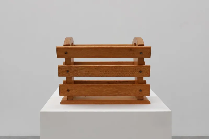 Clearance Pamono Mid-Century Oak Magazine Rack, France, 1960s