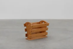 Clearance Pamono Mid-Century Oak Magazine Rack, France, 1960s
