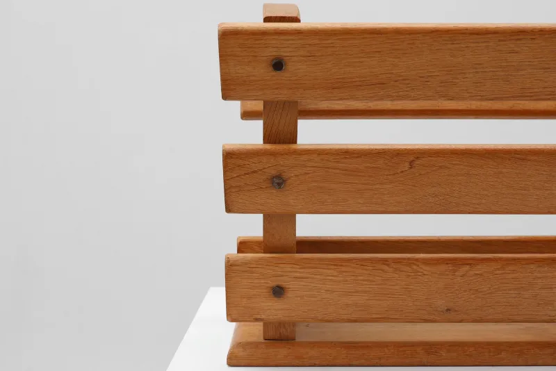 Clearance Pamono Mid-Century Oak Magazine Rack, France, 1960s