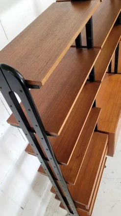 New Pamono Mid-Century Omnia Model Keralo Teak Standing Shelving System, 1960s