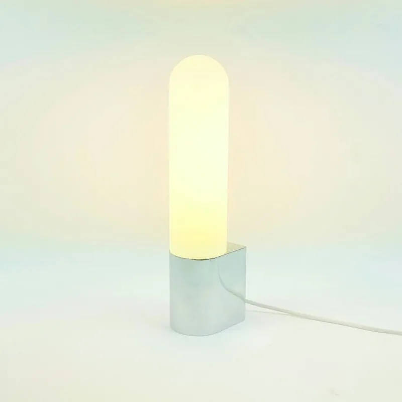Pamono Mid-Century Opaline Glass & Chrome Wall Lights from Limburg, Germany, 1970s, Set of 2> Wall Lights & Sconces