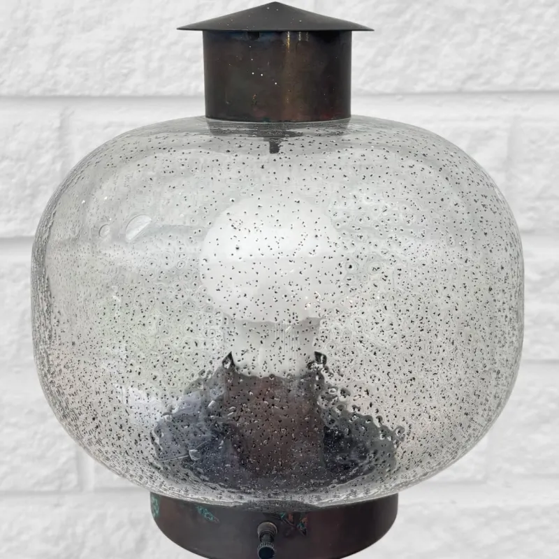 Pamono Mid-Century Outdoor Facade Lamp in Copper and Glass from Fagerhult, Sweden, 1970s> Garden Lighting